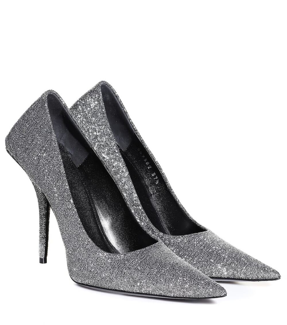 NIB Balenciaga Glittered Lurex Knife 80mm Pointed Toe Pumps 36EU/6US $695.00